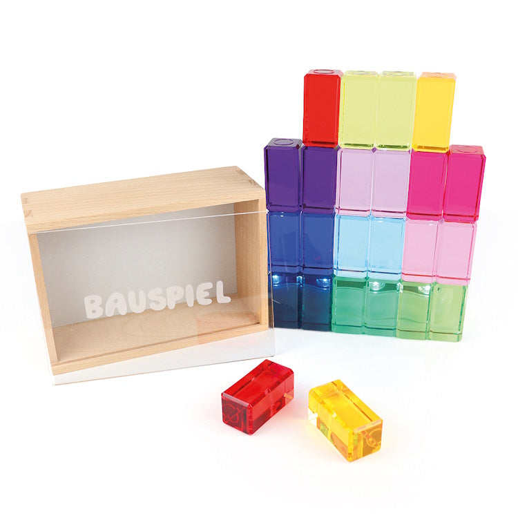 Bauspiel | Luminous Blocks 24 Pieces in Tray