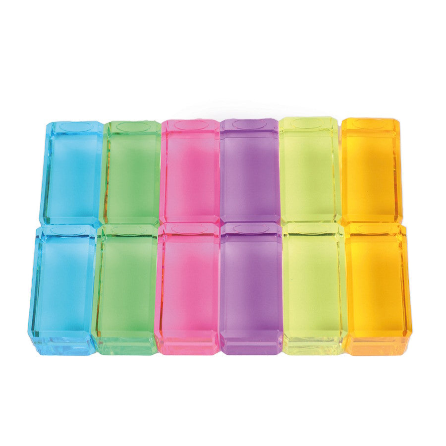 Bauspiel | Luminous Blocks Pastel | 12 Pieces in a Tray
