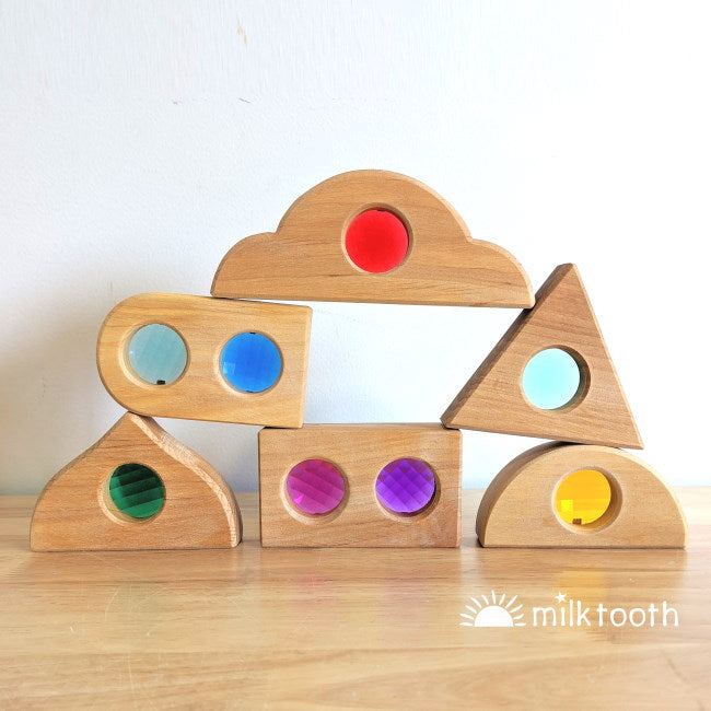 Bauspiel | Fairytale Window Shapes | 36 Blocks with Tray