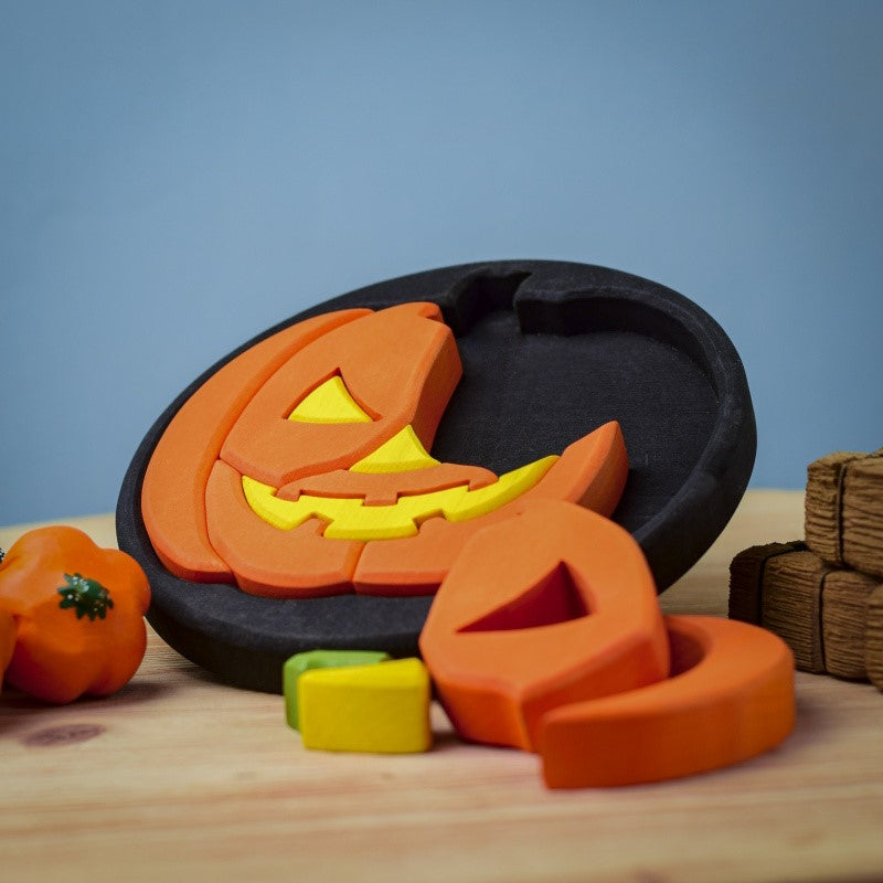 Bumbu Toys | Round Halloween Puzzle Black