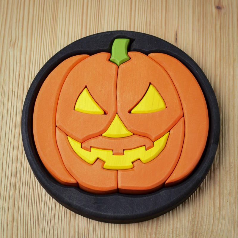 Bumbu Toys | Round Halloween Puzzle Black